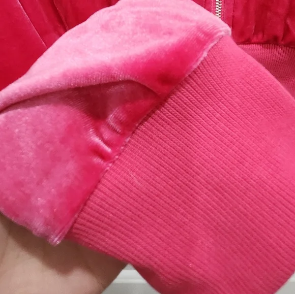 Hot pink velvet crop jacket - Picture 3 of 4